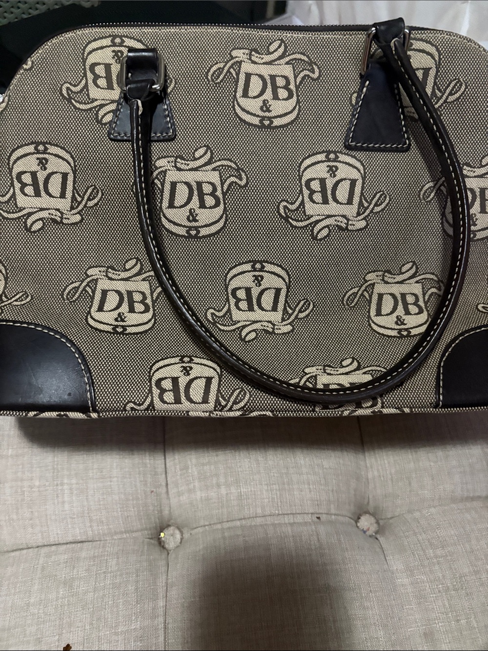 Dooney & Bourke Monogram Canvas Satchel Bag